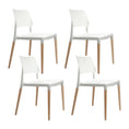 Load image into Gallery viewer, Artiss Set of 4 Wooden Stackable Dining Chairs - White