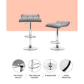 Load image into Gallery viewer, Artiss Set of 2 Fabric Bar Stools Swivel Bar Stools- Grey Chrome