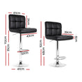Load image into Gallery viewer, Artiss Set of 2 PU Leather Gas Lift Bar Stools - Black