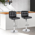 Load image into Gallery viewer, Artiss Set of 2 PU Leather Gas Lift Bar Stools - Black