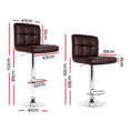 Load image into Gallery viewer, Artiss Set of 2 Gas Lift Bar Stools PU Leather - Chocolate Brown
