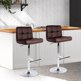 Load image into Gallery viewer, Artiss Set of 2 Gas Lift Bar Stools PU Leather - Chocolate Brown