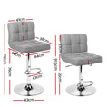 Load image into Gallery viewer, Artiss Set of 2 Fabric Swivel Bar Stools - Grey