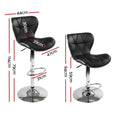 Load image into Gallery viewer, Artiss Set of 2 PU Leather Patterned Bar Stools - Black and Chrome