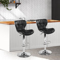Load image into Gallery viewer, Artiss Set of 2 PU Leather Patterned Bar Stools - Black and Chrome