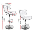 Load image into Gallery viewer, Artiss Set of 2 PU Leather Patterned Bar Stools - White and Chrome