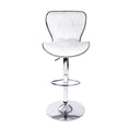 Load image into Gallery viewer, Artiss Set of 2 PU Leather Patterned Bar Stools - White and Chrome