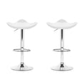 Load image into Gallery viewer, Artiss Set of 2 Gas Lift Bar Stools PU Leather - White and Chrome