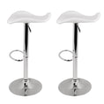 Load image into Gallery viewer, Artiss Set of 2 Gas Lift Bar Stools PU Leather - White and Chrome