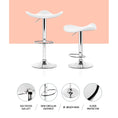 Load image into Gallery viewer, Artiss Set of 2 Gas Lift Bar Stools PU Leather - White and Chrome
