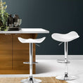 Load image into Gallery viewer, Artiss Set of 2 Gas Lift Bar Stools PU Leather - White and Chrome
