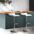 Load image into Gallery viewer, Artiss Set of 2 PU Leather Wave Style Bar Stools - White