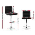 Load image into Gallery viewer, Artiss Set of 2 PU Leather Bar Stools Padded Line Style - Black