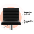 Load image into Gallery viewer, Artiss Set of 2 PU Leather Bar Stools Padded Line Style - Black