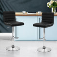 Load image into Gallery viewer, Artiss Set of 2 PU Leather Bar Stools Padded Line Style - Black