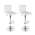 Load image into Gallery viewer, Artiss Set of 2 PU Leather Bar Stools Padded Line Style - White