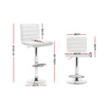 Load image into Gallery viewer, Artiss Set of 2 PU Leather Bar Stools Padded Line Style - White
