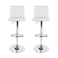 Load image into Gallery viewer, Artiss Set of 2 PU Leather Bar Stools Padded Line Style - White