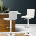 Load image into Gallery viewer, Artiss Set of 2 PU Leather Bar Stools Padded Line Style - White