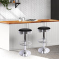 Load image into Gallery viewer, Artiss Set of 2 Backless PU Leather Bar Stools - Black and Chrome