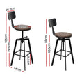 Load image into Gallery viewer, Artiss Rustic Industrial Style Metal Bar Stool - Black and Wood