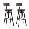 Load image into Gallery viewer, Artiss Set of 2 Rustic Industrial Style Metal Bar Stool - Black and Wood