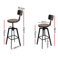 Load image into Gallery viewer, Artiss Set of 2 Rustic Industrial Style Metal Bar Stool - Black and Wood