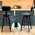 Load image into Gallery viewer, Artiss Set of 2 Rustic Industrial Style Metal Bar Stool - Black and Wood