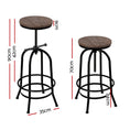Load image into Gallery viewer, Artiss Bar Stool Industrial Round Seat Wood Metal - Black and Brown