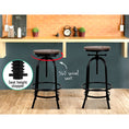 Load image into Gallery viewer, Artiss Bar Stool Industrial Round Seat Wood Metal - Black and Brown