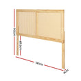 Load image into Gallery viewer, Artiss Rattan Bed Frame Double Size Bed Head Headboard Bedhead Base RIBO Pine