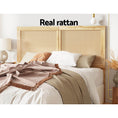 Load image into Gallery viewer, Artiss Rattan Bed Frame Double Size Bed Head Headboard Bedhead Base RIBO Pine
