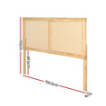 Load image into Gallery viewer, Artiss Rattan Bed Frame Queen Size Bed Head Headboard Bedhead Base RIBO Pine