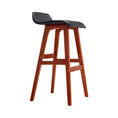 Load image into Gallery viewer, Artiss Set of 2 PU Leather Wood Wave Style Bar Stool - Black