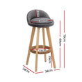 Load image into Gallery viewer, Artiss Set of 2 Fabric Backrest Bar Stools - Grey