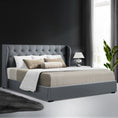 Load image into Gallery viewer, Artiss Bed Frame King Size Gas Lift Grey ISSA