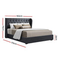 Load image into Gallery viewer, Artiss Bed Frame Queen Size Gas Lift Charcoal ISSA