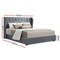 Load image into Gallery viewer, Artiss Bed Frame Queen Size Gas Lift Grey ISSA