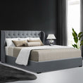 Load image into Gallery viewer, Artiss Bed Frame Queen Size Gas Lift Grey ISSA