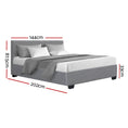 Load image into Gallery viewer, Artiss Bed Frame Double Size Gas Lift Grey NINO