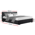 Load image into Gallery viewer, Artiss Bed Frame Queen Size Gas Lift Black NINO