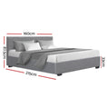 Load image into Gallery viewer, Artiss Bed Frame Queen Size Gas Lift Grey NINO