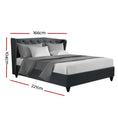 Load image into Gallery viewer, Artiss Bed Frame Queen Size Charcoal PIER