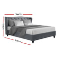 Load image into Gallery viewer, Artiss Bed Frame Queen Size Grey PIER