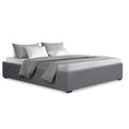 Load image into Gallery viewer, Artiss Bed Frame Queen Size Gas Lift Base Grey TOKI