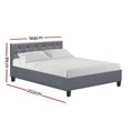 Load image into Gallery viewer, Artiss Bed Frame Double Size Grey VANKE