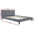 Load image into Gallery viewer, Artiss Bed Frame Queen Size Grey VANKE
