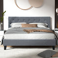 Load image into Gallery viewer, Artiss Bed Frame Queen Size Grey VANKE