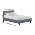 Load image into Gallery viewer, Artiss Bed Frame Single Size Grey VANKE