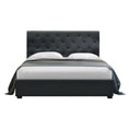Load image into Gallery viewer, Artiss Bed Frame Double Size Gas Lift Charcoal VILA